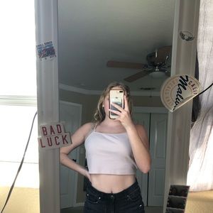 Pink tank top. Crop top
